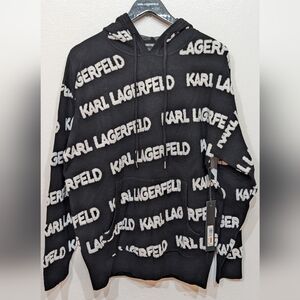 Karl Lagerfeld Black and White Logo Hoodie